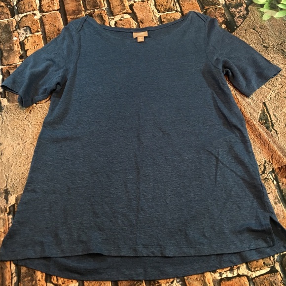 J. Jill Tops - J. Jill, dark blue, linen stretch tee